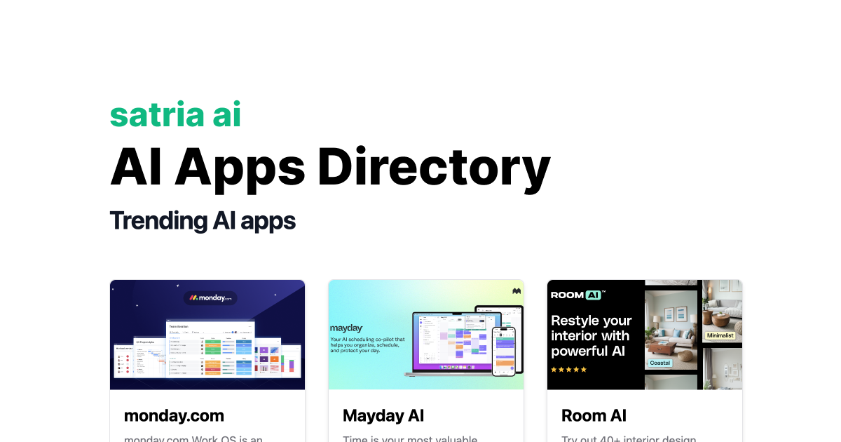 Anouncing Satria's AI Apps Directory for Developers and Businesses